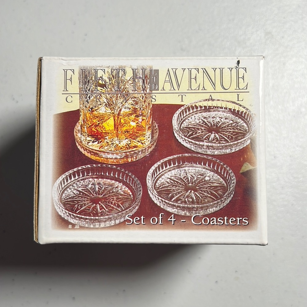 NWOT Fifth Avenue Portico Crystal Coasters